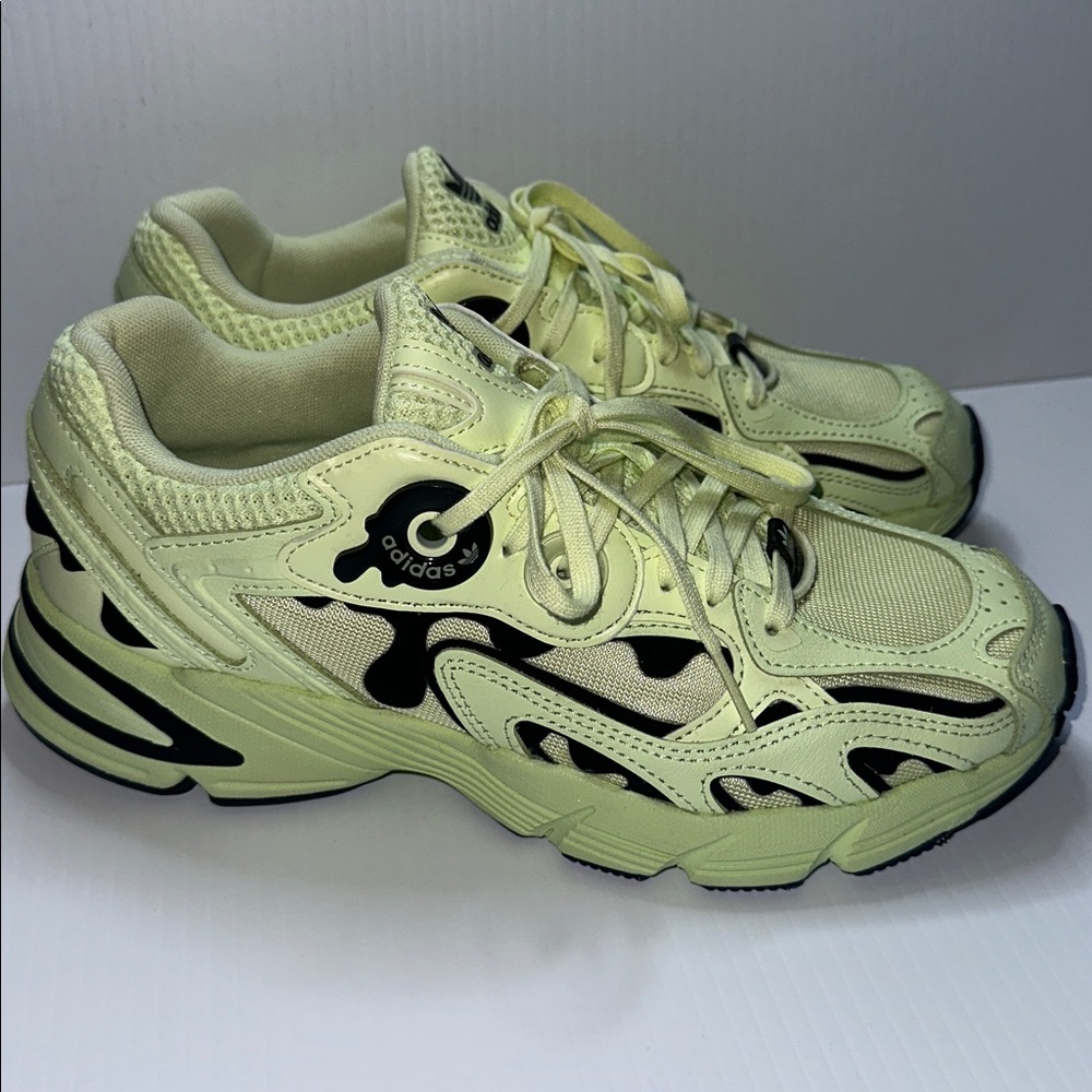 adidas Light Neon Green and Black Athletic Sneakers